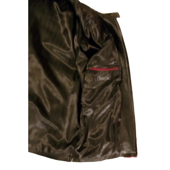 MARCELLO SPORT Mens XLarge Black Lined Leather Coat Zip SUPER SOFT LEATHER - Picture 8 of 12